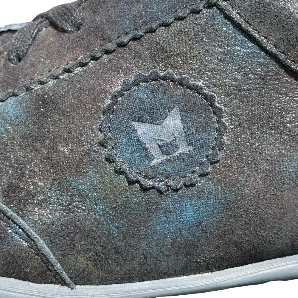 Mephisto Yael Run Off Women's 11 Black Suede Iridescent Metallic Sneakers‎ Shoes